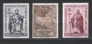 Vatican City 1963 Sc#369-371 Sts Cyril and Methodius MNH