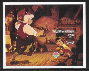 Turks & Caicos Islands 451 Disney 1980 Christmas Pinocchio MNH