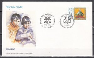 Greenland, Scott cat. B18. 50th Anniversary of Scouting. First day cover. ^