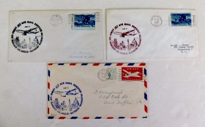 3 TWA First Flights AM-2. Various Cities, May 29, 1959, Backstamped