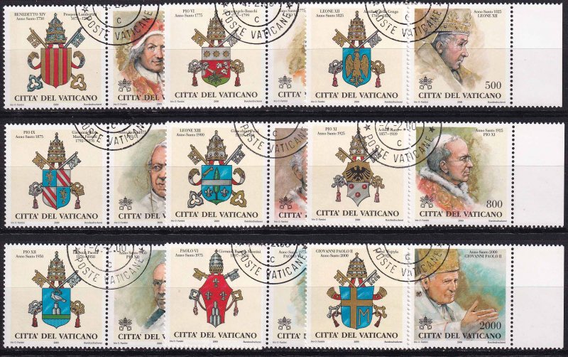 2000 - VATICAN - Scott #1141-1149 - used