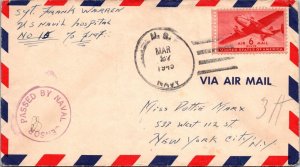 US Naval Hospital 1945 - Naval Censor Cover - F68697