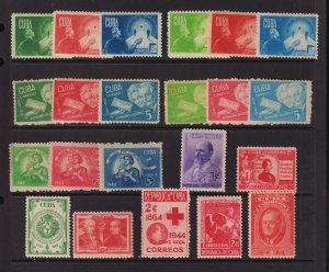 Cuba - Mint sets from the 1940s - cat. $ 39.25