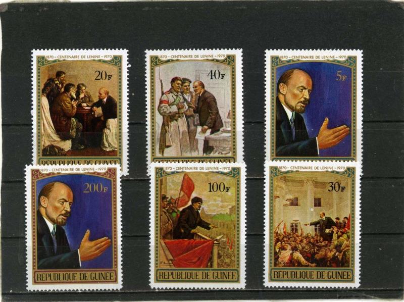 GUINEA 1970 Sc#564-569 PAINTINGS/LENIN SET OF 6 STAMPS MNH 