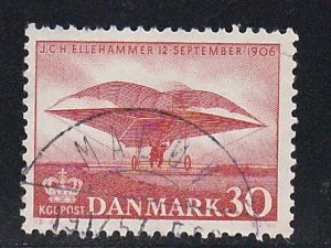 Denmark # 360, Ellenhammers Plane, Used,