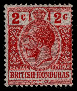 BRITISH HONDURAS GV SG112, 2c scarlet, M MINT.