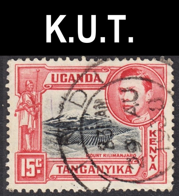 Kenya Uganda Tanzania Scott 72 perf 13 x 13.5 VF used. Beautiful SON cds.