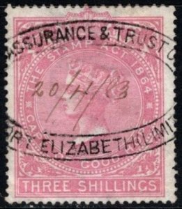 1885 Cape of Good Hope Revenue 3 Shillings Queen Victoria Stamp Duty