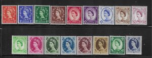 GREAT BRITAIN SCOTT #292-308 1952-54 DEFINITIVES- WMK 298- MINT NEVER HINGED