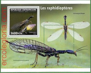 B1322 - Centrafricaine - ERROR MISPERF Stamp Sheet - 2023 - INSECTS-