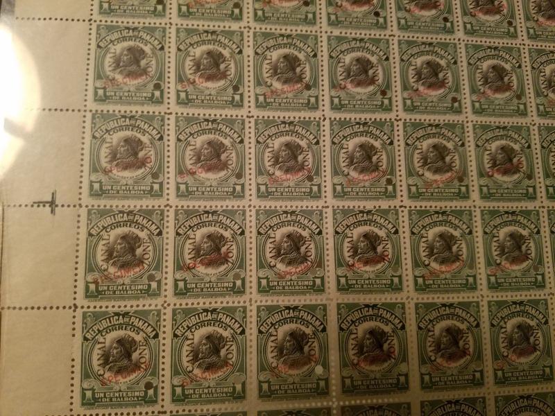 Canal Zone #38 S Specimen Complete Sheet of 100 Stamps **WORLD CLASS SHOWPIECE**