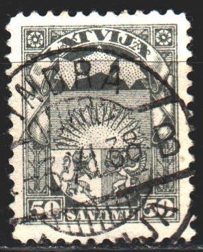 Latvia. 1929. 152. Standard, coat of arms. USED.