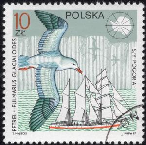 Poland 2784 - Cto - 10z Southern Fulmar (Bird) / Ship (1987)