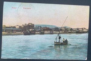 1911 Port Said Egypt TPO Picture Postcard Cover To Luino Italy Suez View