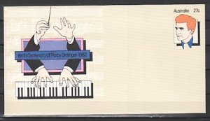 Australia, 1982 issue. Pianist P. Grainger, Postal Envelope. ^