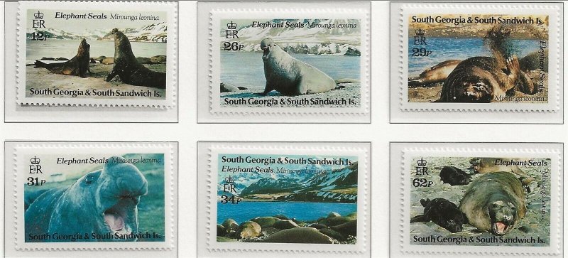 SOUTH GEORGIA Sc 151-56 MNH issue of 1991 - SEA ANIMALS