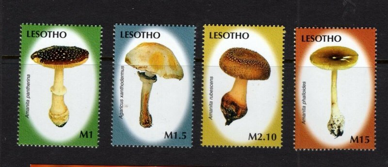 Lesotho  #1421-24 (2007 Mushrooms set) VFMNH CV $12.00