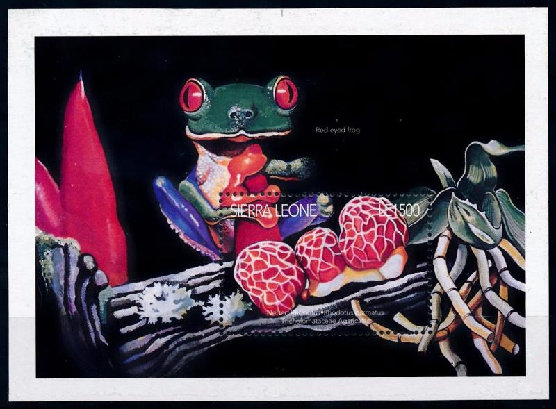 [68855] Sierra Leone 1996 Mushrooms Pilze Champignons Frog Souvenir Sheet MNH