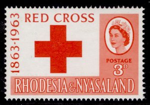 RHODESIA & NYASALAND QEII SG47, 3d red, NH MINT.