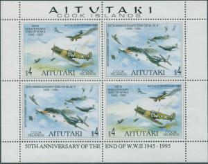 Aitutaki 1995 SG686-687 End of WWII sheetlet MNH