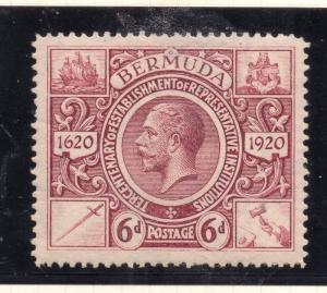 Bermuda 1921 Early Issue Fine Mint Hinged 6d. 294562