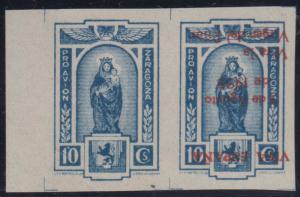 SPAIN 1936 CIVIL WAR ZARAGOZA Galvez 791phi PAIR ONE W/O, OTHER INVTD OVPT $2250 