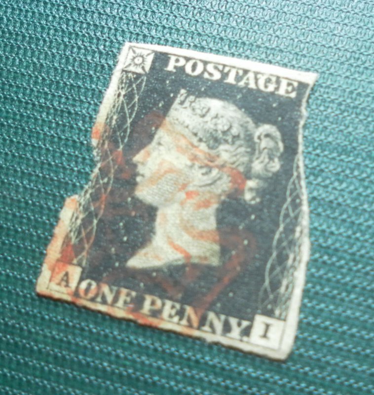 Penny Black, SG2, 1840, A and I letters, Arific...