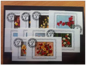 SHARJAH Series 10 Blocks Leaves FLOWER FLOWERS FLOWER Obliterated-