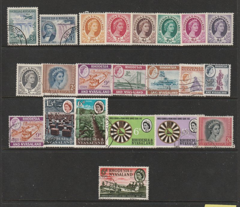 Rhodesia & Nyasaland a small lot mainly QE2 M&U