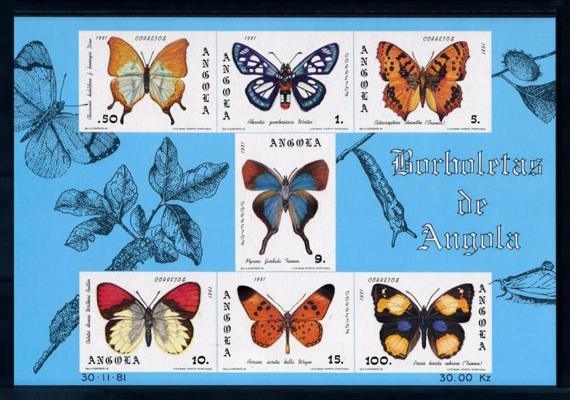 [70620] Angola 1982 Insects Butterflies Souvenir Sheet MNH