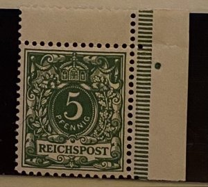 [AG] Germany 1889-1900 Sc #47 Mi 46c Mint *Never Hinged* BPP Signed