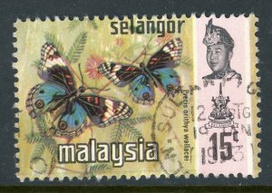 Malaysia Selanger 133 U 1971 15c butterfly