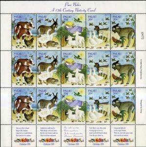 PALAU 529 MNH FULL SHEET SCV $6.00 BIN $4.00 ANIMALS