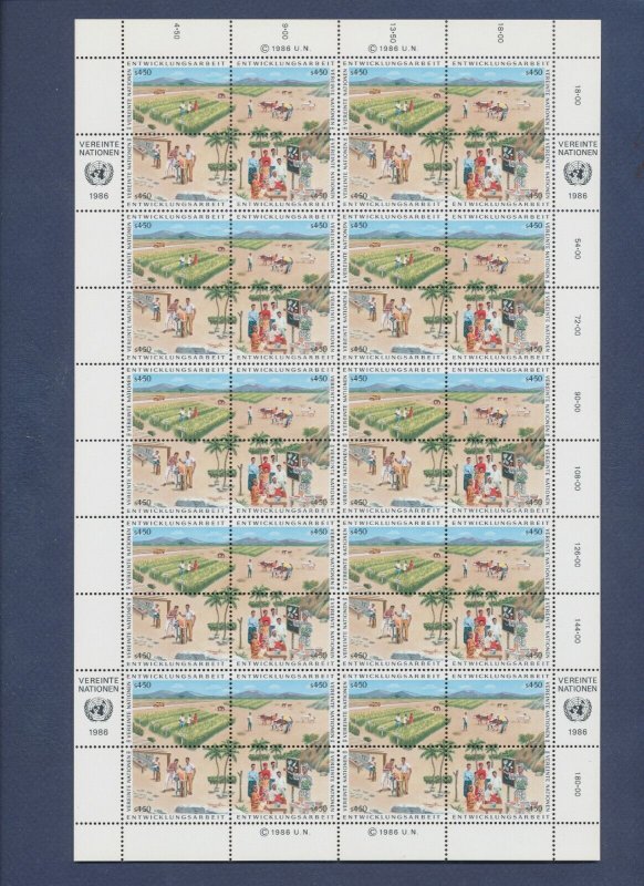 UNITED NATIONS  - Scott 469-472 & Geneva & Vienna. MNH sheets - Development 1986