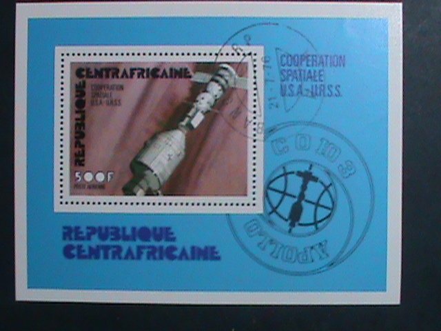 CENTRAL AFRICA-1976- COOPERATION SPACE PROGRAMS-USA & USSR-CTO S/S VERY FINE