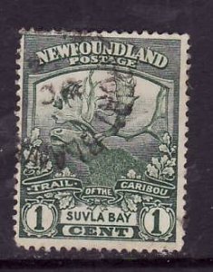 Newfoundland-Sc#115-used 1c green Suvla Bay -1919-id#16-