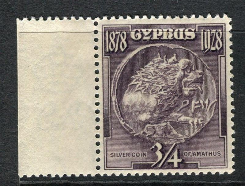 CYPRUS; 1928 early GV issue fine Mint MNH unmounted 3/4pi. Margin value