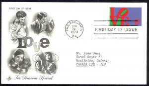 USA Sc# 1475 (ArtCraft) FDC (e) (Philadelphia, PA) 1973 1.26 Love