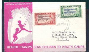 New Zealand Pair of Scott # B32-B33 on First Day Cover 1948