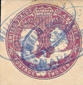 1870s+ Fancy Cancel = Doubled Wells Fargo Blue Napa, Cal OVAL <S-E #PM-EX 1var.>