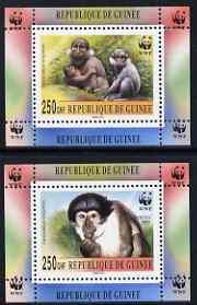 Guinea - Conakry 2000 WWF - Mangabey perf set of 2 indivi...