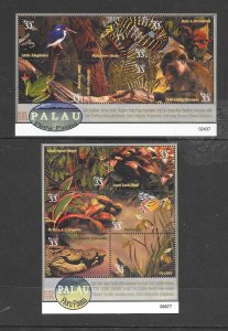 BIRDS - PALAU #602-3 S/S MNH