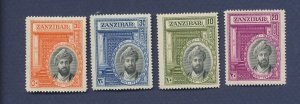 ZANZIBAR  - Scott 214-217 - unused lightly hinged - 1936