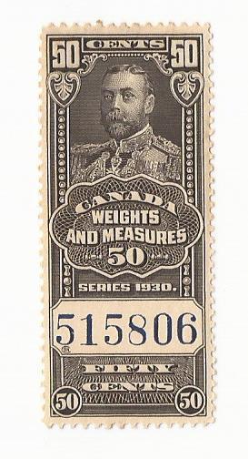 1930 Canada - King George V Weights and Measure #FWM65