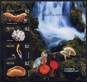 Nevis 2004, Mushrooms 4v m/s, MNH