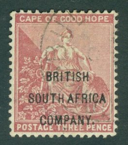 SG 61 Rhodesia 1896. 6d deep purple. A very fine used CDS example CAT £80