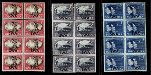 Southwest Africa 153 - 155 blocks of 8 - MNH