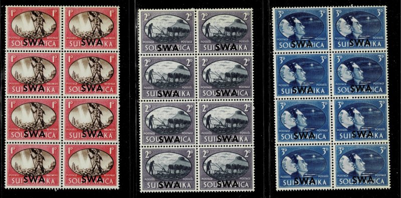 Southwest Africa 153 - 155 blocks of 8 - MNH