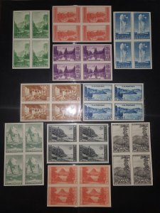 #756-65 MNH Complete Set of Farley Imperforate Blocks NG