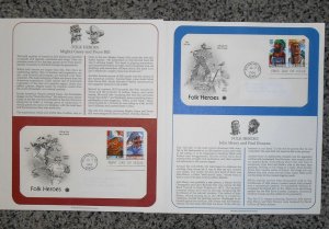 1996 Folk Heroes Sc 3083-86 FDCs with PCS cachets on info pages - frame 'em!